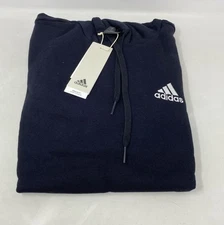 Adidas Men’s Essentials Feelcozy Fleece Hoodie GV5294 Black/White - Size S