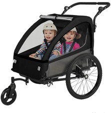 Kids Bike Trailer And Stroller with Suspension Bike Trailer for 1 to 2 Children