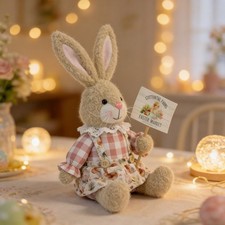 Soft Polyester Build Easter Bunny Plush Toy Easter Bunny Decor  Holiday Display
