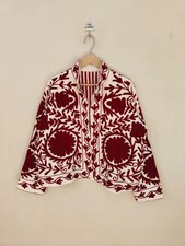 Hand Embroidery Outerwear Suzani Velvet Jacket Handmade Boho Chic Coat Uzbek Coa