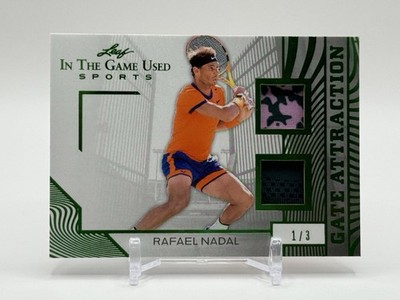 2025 Leaf In The Game: Rafael Nadal Game Used Dual Relic Card /3 EMERALD EDITION