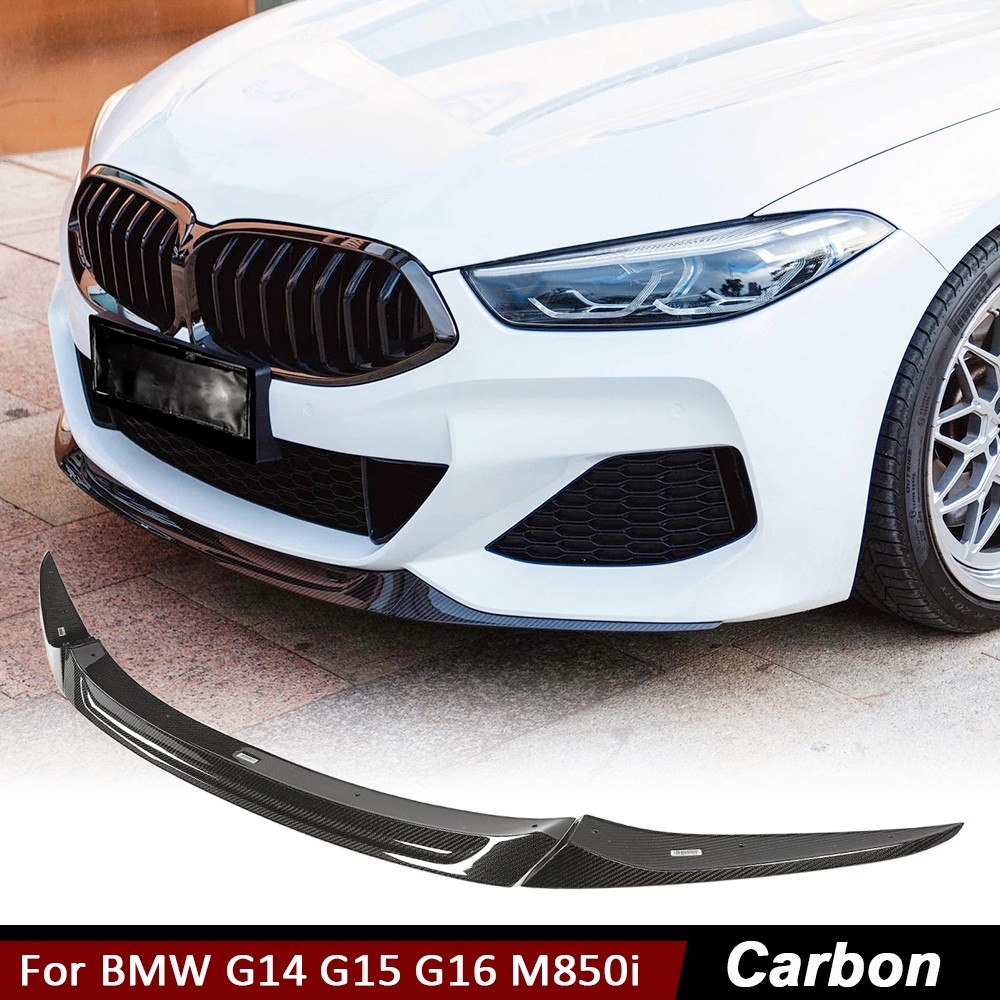 For BMW 8 Series G14 G15 G16 M850i 18-24 Real Carbon Front Bumper Lip Splitter