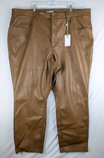 Good American Pants Womens 26 Better Than Leather Good Icon Burnt Caramel NWT