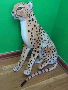 Melissa and Doug REALISTIC Large Jumbo Plush Cheetah Sitting 34” Cat Kitty