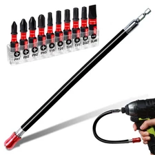 Flexible drill bit Extension Screwdriver Bit Holders, 1PACK 12Inches Black