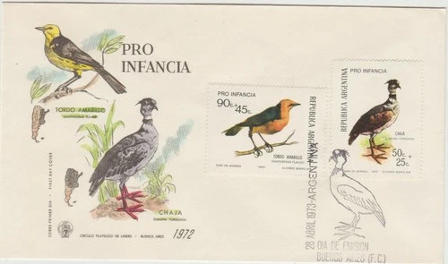 Argentina 1973  FDC  Birds issue   good condition
