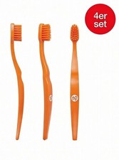 BioBrush Kinder Zahnbürsten 4er Set Orange | Soft | Nachhaltiger Biokunststoff