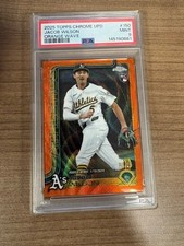 2025 Topps Chrome Jacob Wilson Orange Wave Refractor Rookie Card /25 -PSA 9. rookie card picture