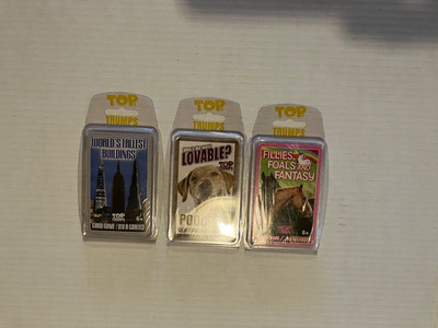 SET OF 3 TOP TRUMPS CARD GAMES - these have nothing to do with the POTUS drumph