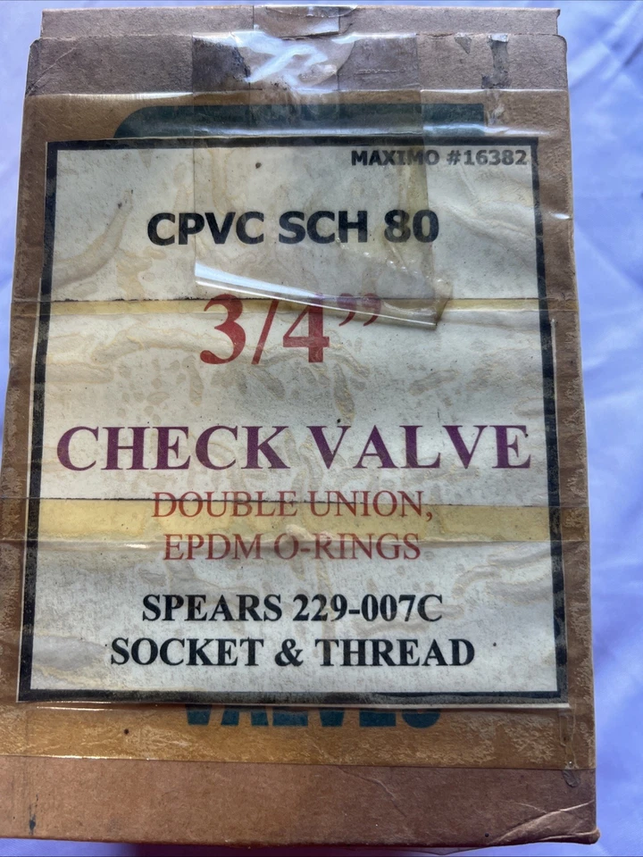 HD 235 PSI Spears 3/4” Sch 80 PVC True Union Ball Check Valve EPDM O-Rings - Image 4 of 4