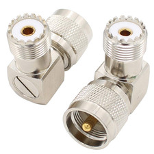 PL259 Male to PL259 Female Right Angle 90 Degree Adapter 2-Pack UHF Male Female