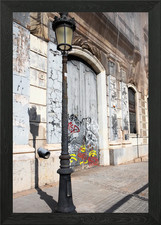 Old Street Lamp in Barcelona Framed Wall Art Poster Canvas Print Picture