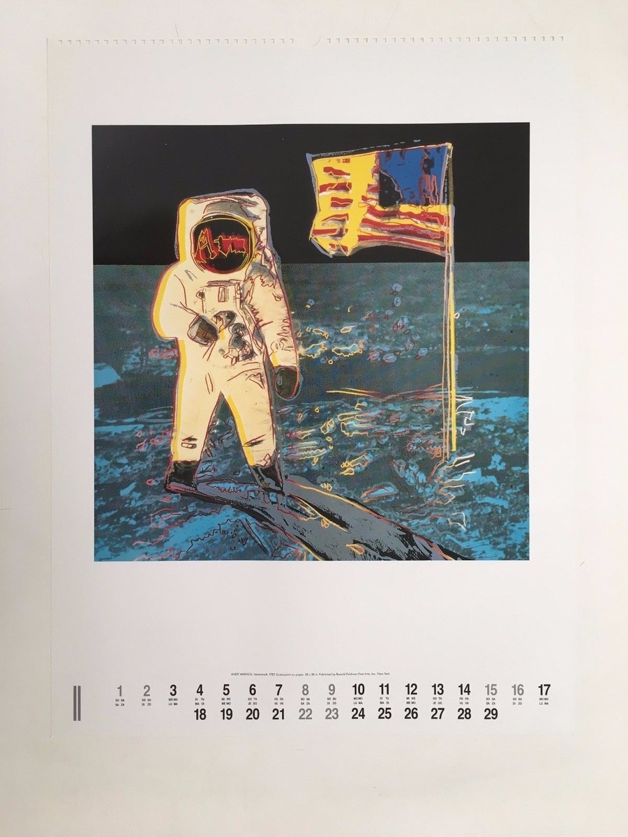 ANDY WARHOL,'MOONWALK,1987' ART PRINT FROM 1992 TE NEUES CALENDAR