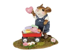 Wee Forest Folk LOADS OF LOVE, WFF# M-706b, BLUE, Valentines Mouse