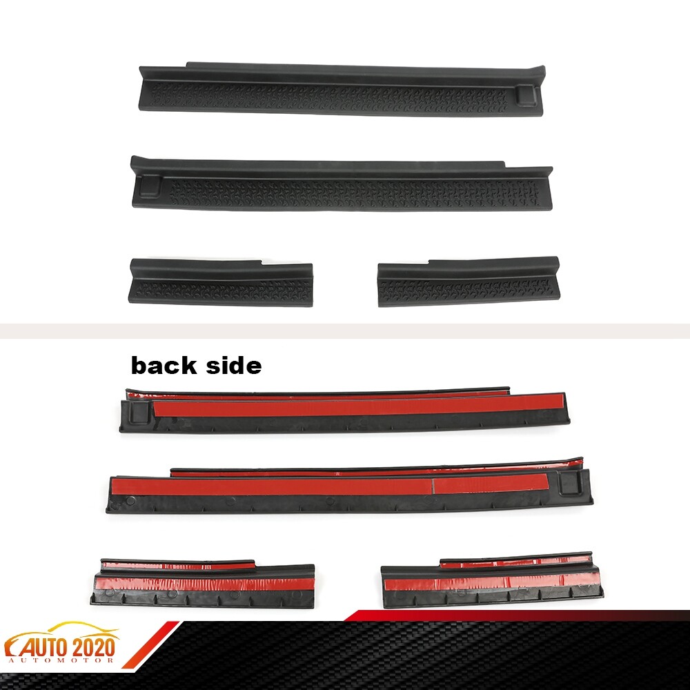 Front+Rear Lower Door Sill Entry Guard Kit Fit For 0718 Jeep Wrangler