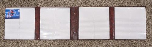 Vtg Photo Album Folding Brown Leatherette Carry Case Holds 400 3”x5" NEW Nice