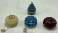 Lot of 4 Vintage Duncan Blue Imperial YO-YO 60' Blue, Red  Glow Spinning toy