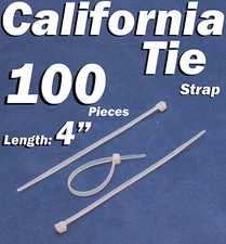 100 X pcs White 4" Tie Cord Strap 100mm Network Nylon Plastic Cable Wire Zip 