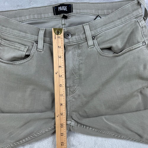Paige Federal Jeans Mens 32 Gray Slim Straight Stretch Vintage Soft Moss Pants - Picture 15 of 18