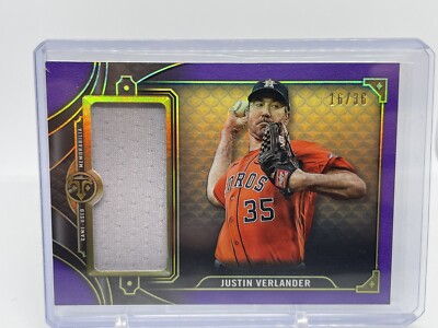 2022 Topps Triple Threads Justin Verlander Jumbo Relics Amethyst 16/36 (549)