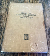 Atlas of European History by Earle W. Dow 1909 Rare Maps Double Page Spread