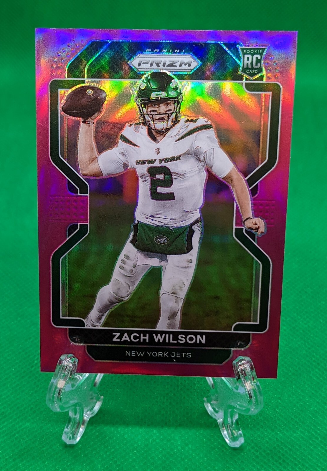 2021 Panini Prizm Zach Wilson Pink Parallel Rookie #332 New York Jets RC
