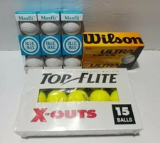 Golf Balls Vintage Blue Max Maxfli Golf Balls, Top Flite X-outs, Wilson Ultras