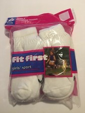 Fit First 6 Pairs Girls' Quarter Socks Size 6-8.5