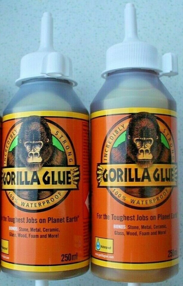 2 x 250ml GORILLA GLUE FOR STONE METAL CERAMIC GLASS WOOD FOAM WATERPROOF