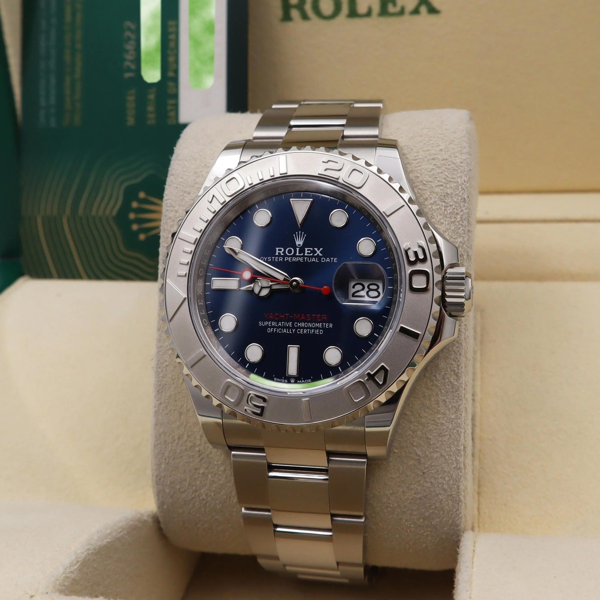 Rolex Yacht-Master 126622 40mm Platin Stahl Blau Zifferblatt  