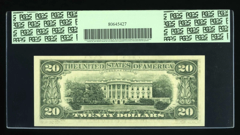 DBR 1990 $20 FRN Richmond Fr. 2077-E PCGS 58 PPQ Serial E89505892B - Image 2 of 2