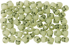 4-Ounce Bag of Skull Beads, Glow in the Dark Antiquing, 1180SV097A