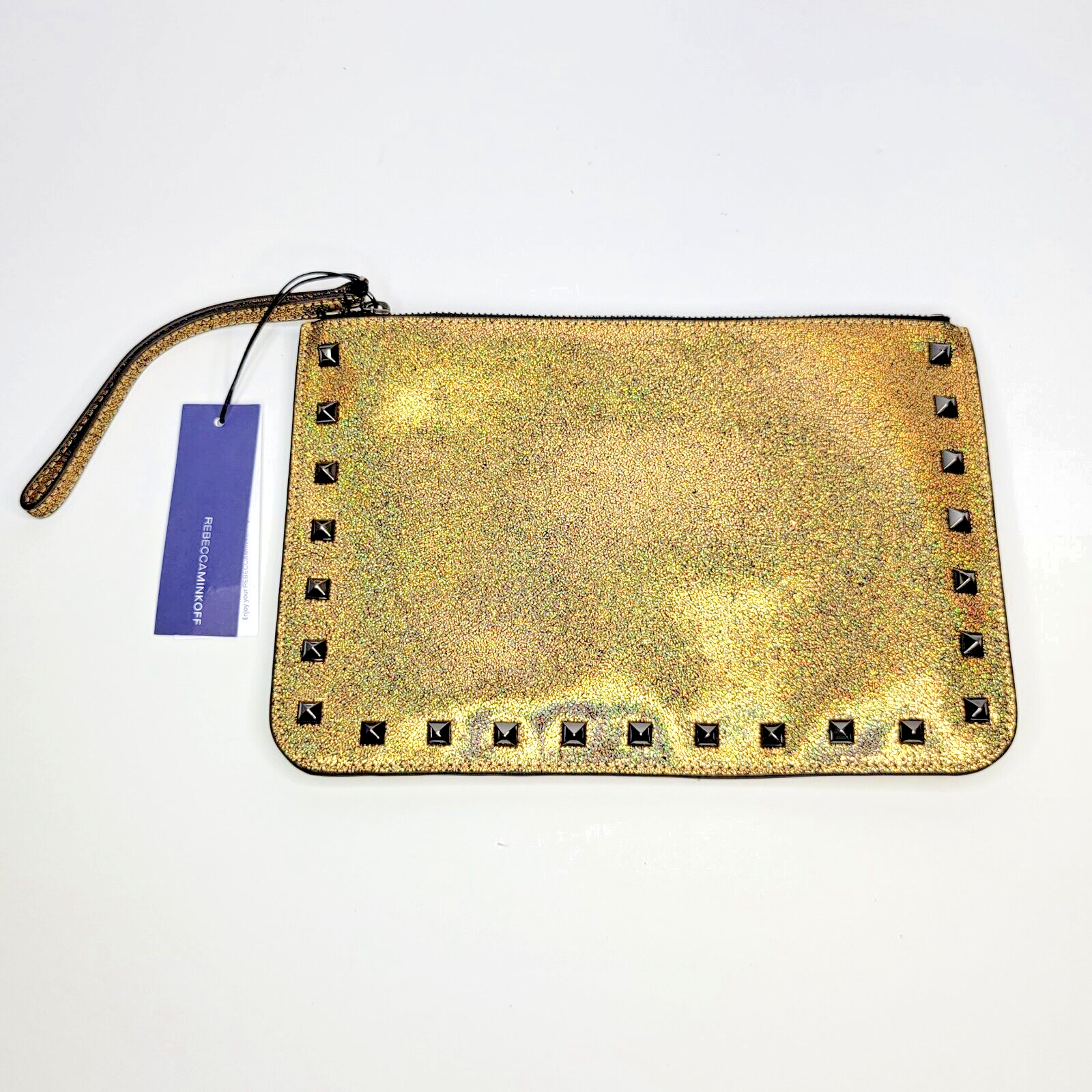 Rebecca Minkoff Large Gold Glitter Kerry Wristlet Pouch Sh16ghgp01