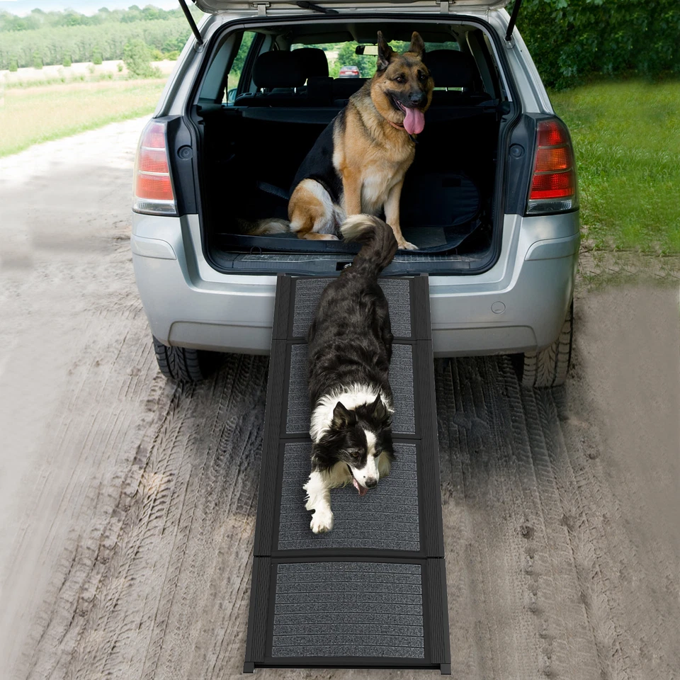 Auto Hunderampe klappbar Alu Hundetreppe 157 x 43,5 cm Rutschfest max 110 kg Neu - Bild 2 von 4