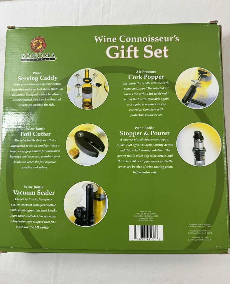 Nuevo Sonoma Reserve Wine Connoisseur's Gift Set - Carrito para servir PLUS Foto 4 de 4
