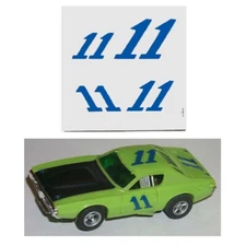 AFX BLUE #11 Charger water slide DECAL Aurora Tyco Autoworld PLEASE READ