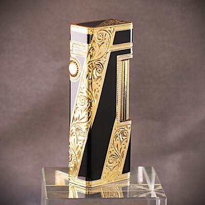 Dunhill Roy King Lighter 18K Gold & Black Lacquer Fully Restored