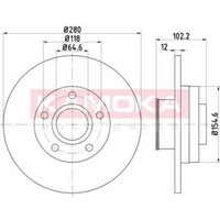 Kamoka 2X Bremsscheibe Hinten Ø280 Mm Voll FüR Renault Trafic II Kasten FL 2.0