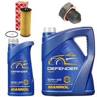 MotoröL Filter Set Mannol 10W-40 Api Sn 6 Liter + Schraube FüR Audi A4 2.5 Tdi