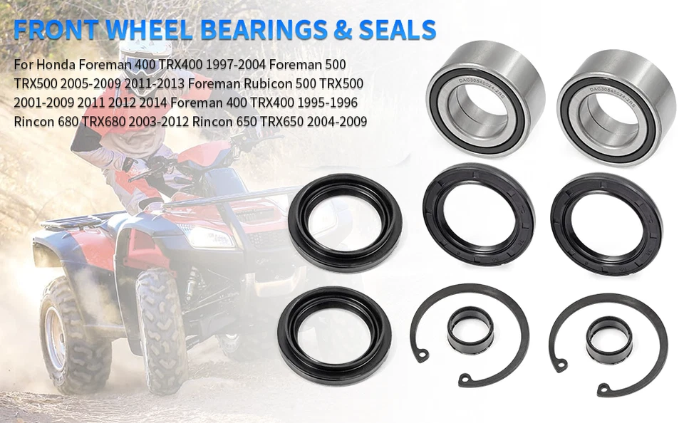 Front Wheel Bearing & Seal For Honda Foreman 400 450 500 Rubicon Rincon 650 680 - Image 3 of 4