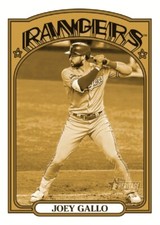 JOEY GALLO 2021 Topps Heritage THROWBACK UNIFORM VARIATION GOLD 5x7 #/10 RANGERS