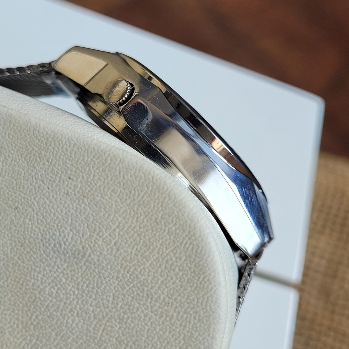 saharaSEIKO 自動巻き アドバン Seiko Advan Asymmetrical Case Colorful Pink Dial Automatic