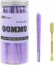 Pre Rolled Cones 1 1/4 Size | 50 Pack | Natural Purple Rolling Papers Wit