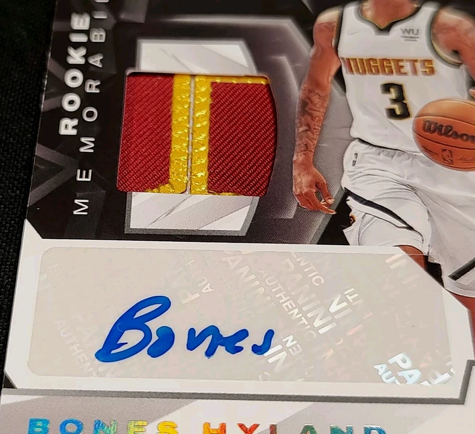 RC JSY AUTO /5 BONES HYLAND "Rookie Memorabilia Autograph" ⚡2021-22 Panini Black - Image 3 of 4