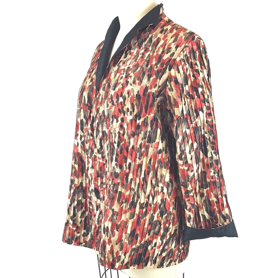 J by Jones New York Womens Jacket 2X Open Front Abstract Unstructured Reversible - Image 2 of 4