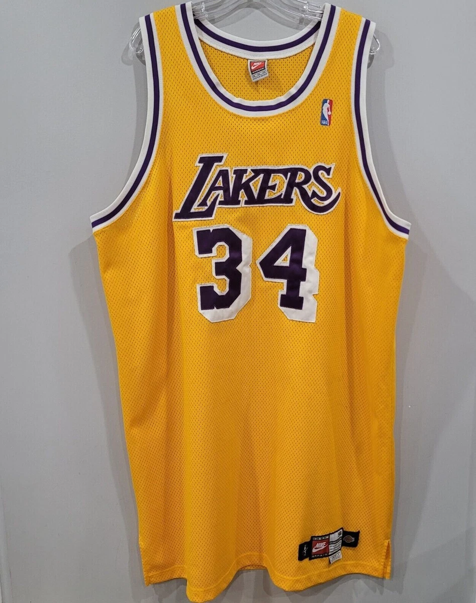 Vintage Nike NBA Lakers Shaq O'Neil 34 Jersey 1990s Size 2XL