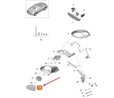 Retroviseur gauche (ou coque) Porsche BOXSTER
