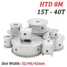 HTD 8M Timing Belt Pulley AF-Type 15T-40T Bore 8mm-25mm Slot Width 32/40/42mm