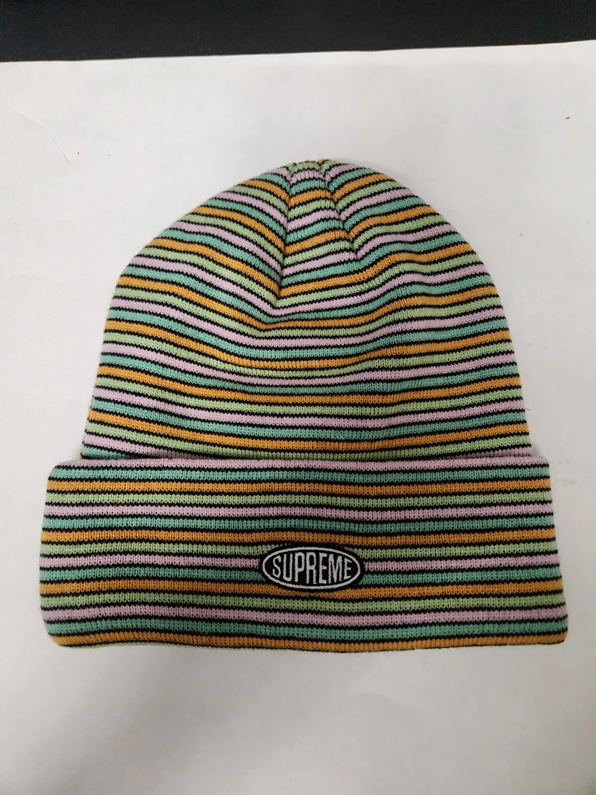 Bonnet Supreme Multi Rayures Rose Vert Orange