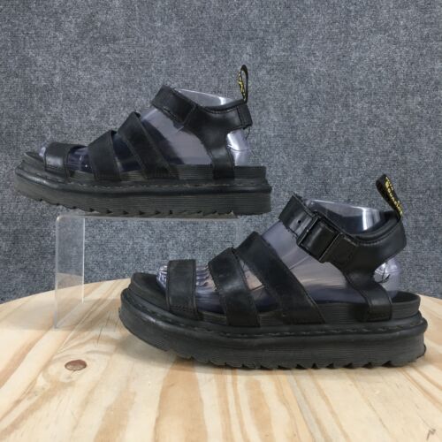 Dr Martens Sandals Womens 8 Blaire Strappy Black Buckle Strap Comfort Open Toe
